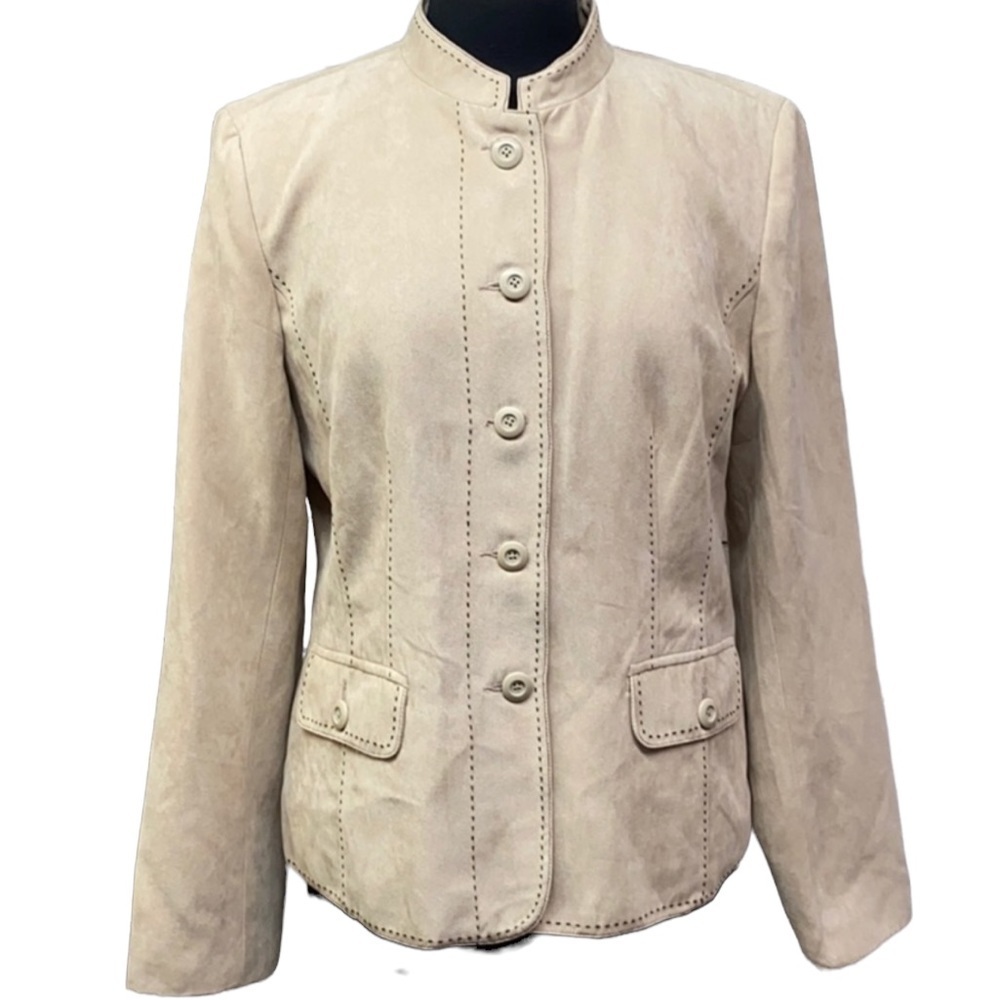 Dress Barn Faux Suede Jacket Tan